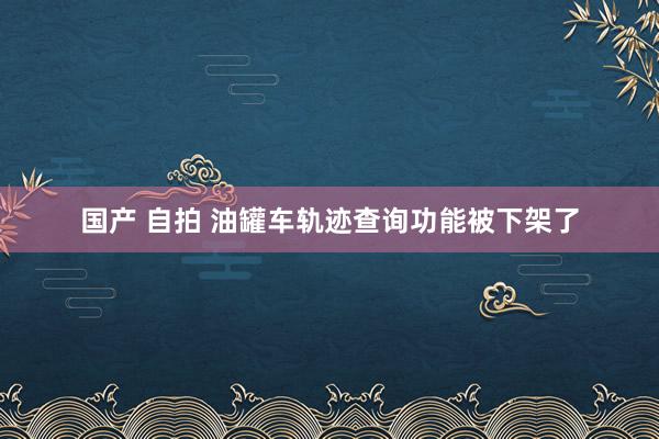 国产 自拍 油罐车轨迹查询功能被下架了