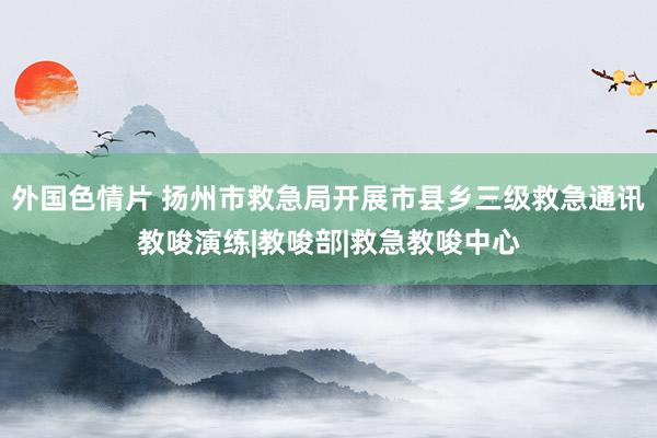 外国色情片 扬州市救急局开展市县乡三级救急通讯教唆演练|教唆部|救急教唆中心