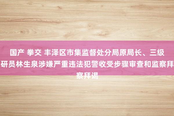 国产 拳交 丰泽区市集监督处分局原局长、三级调研员林生泉涉嫌严重违法犯警收受步骤审查和监察拜谒